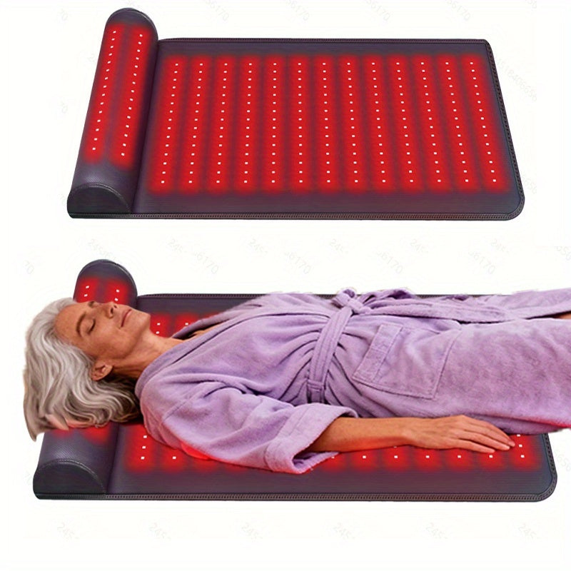 Red Light Therapy Pad - Leather Dual Wavelength LED for Pain Relief & Body Wellness, 19x36 inch