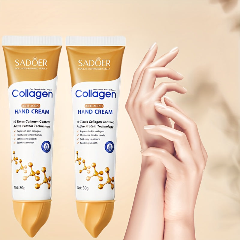 Hydrating Collagen Hand Cream 1- 3pcs, Moisturizing Anti-aging skincare, make Light Beige younger-looking, for All Light Beige Types Hypoallergenic - Ideal for Dry Autumn & Winter