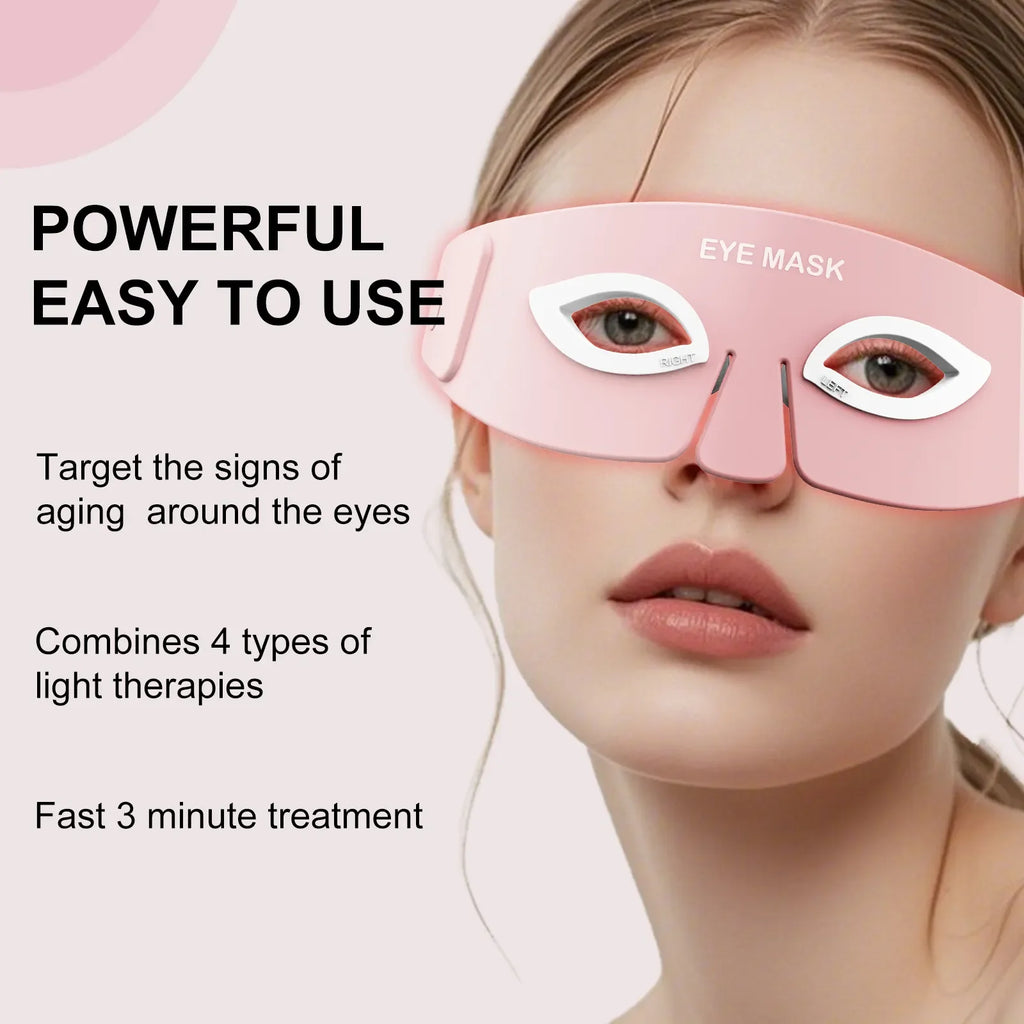 LED Eye Mask - Photon Therapy Red & Infrared Light for Wrinkle Removal & Anti-Aging