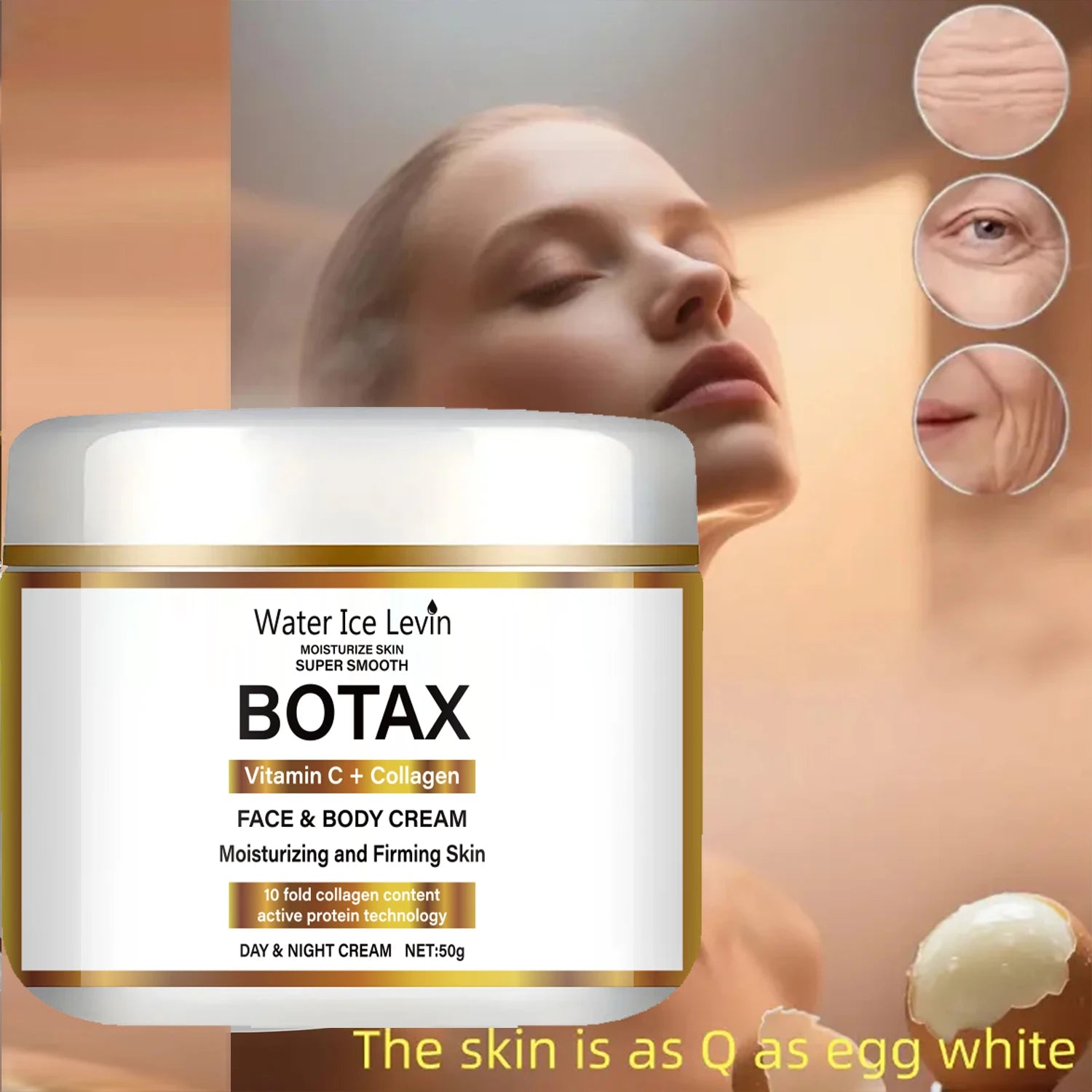 Niacinamide Collagen Cream with Vitamin C - Firming Facial Moisturizer for Day & Night