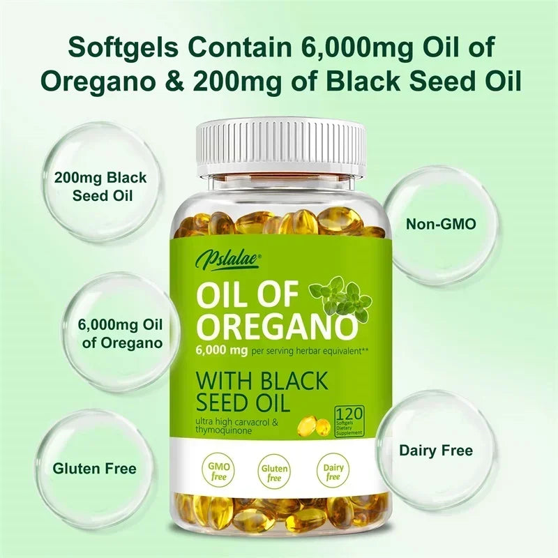 Oregano Oil - Immune and Antioxidant Support Supplement To Help Sustain Overall Well-Being, Healthy Intestinal Flora