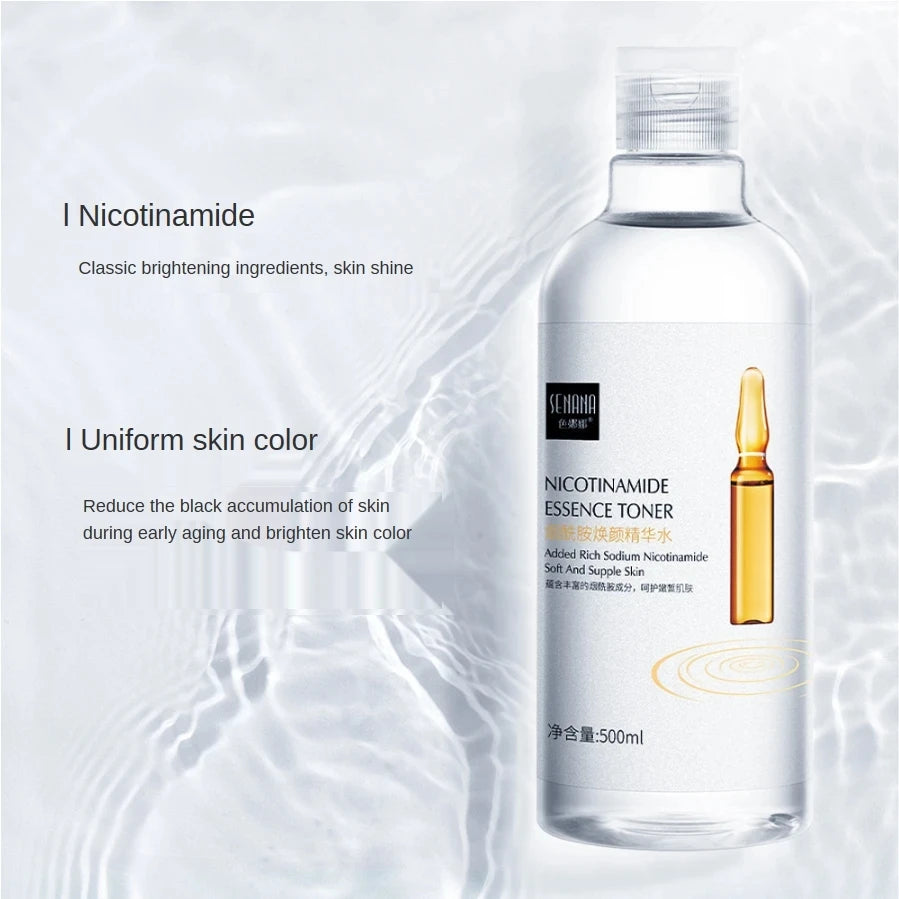 Niacinamide Essence Water Toner 500ml - Hyaluronic Acid Facial Toner for Dull & Dry Skin