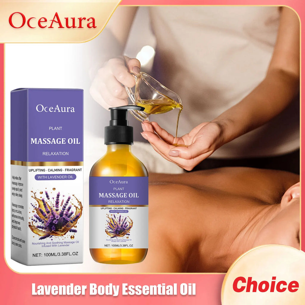 Lavender Essential Oil Relief Stress Improve Sleep Spa Moisturizing Comfortable Calming Nourishing Body Relaxing Massage Essence