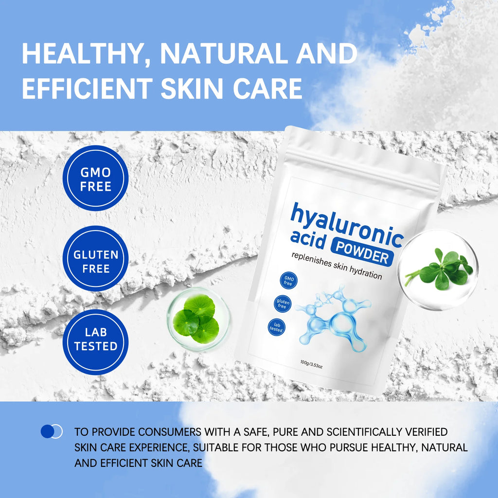 100g Hyaluronic Acid Mask Powder & Spoon Hydrating Smoothing Brighten Nourish Reduced Wrinkles Repairing Skin Barrier Face Mask