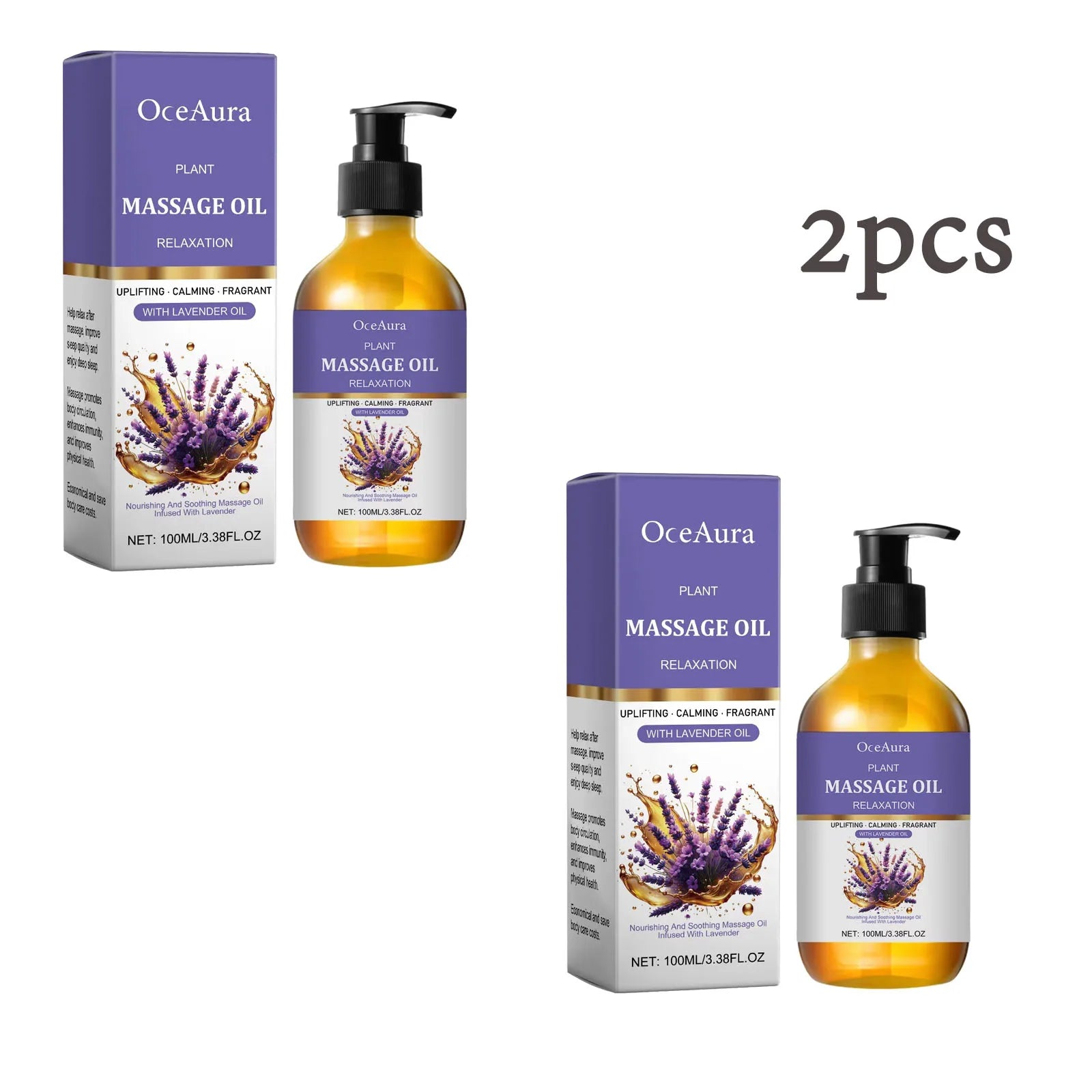 Lavender Essential Oil Relief Stress Improve Sleep Spa Moisturizing Comfortable Calming Nourishing Body Relaxing Massage Essence