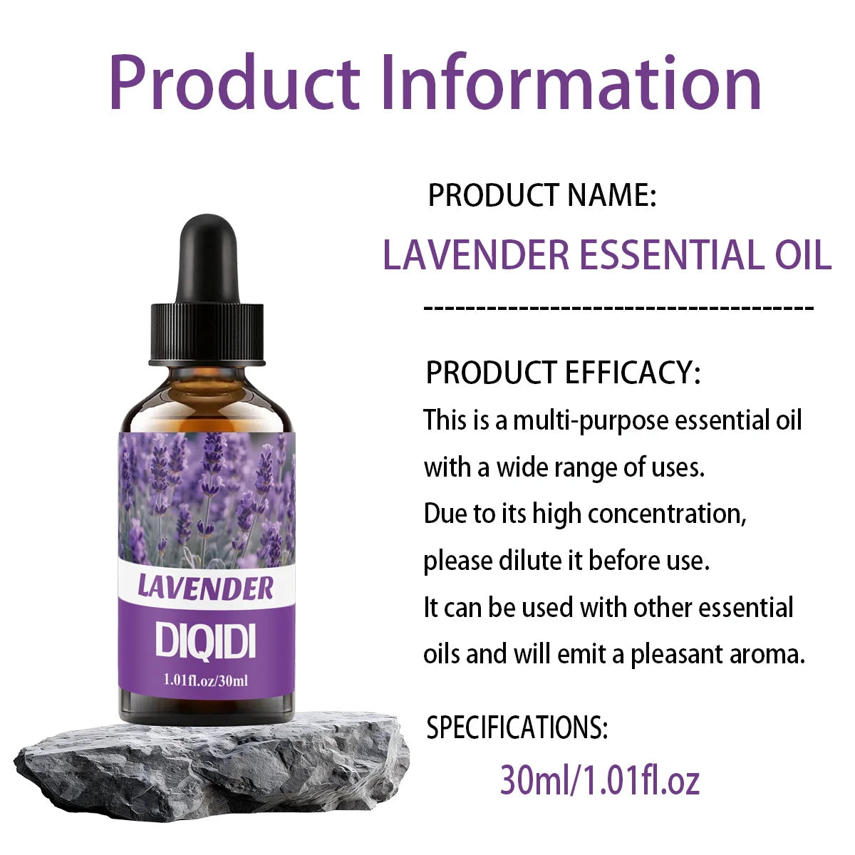 Lavender essential oil, moisturizing and fragrance essential oil. Plant essential oils, aromatherapy rattans, candles, aroma
