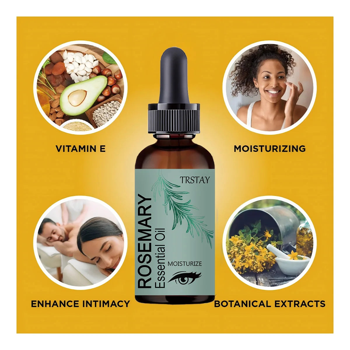 Rosemary Essential Oil - Pure Rosemary Oil for Hair Skin and Nails Rosemary Essential Oil for Humidifier and Rosemary Hair