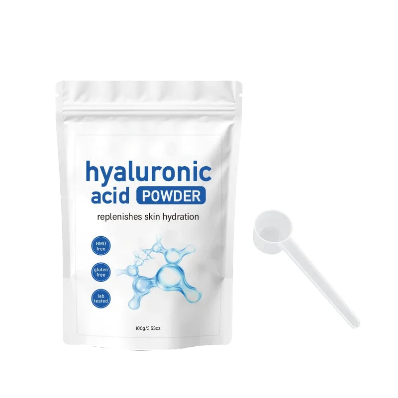 100g Hyaluronic Acid Mask Powder & Spoon Hydrating Smoothing Brighten Nourish Reduced Wrinkles Repairing Skin Barrier Face Mask