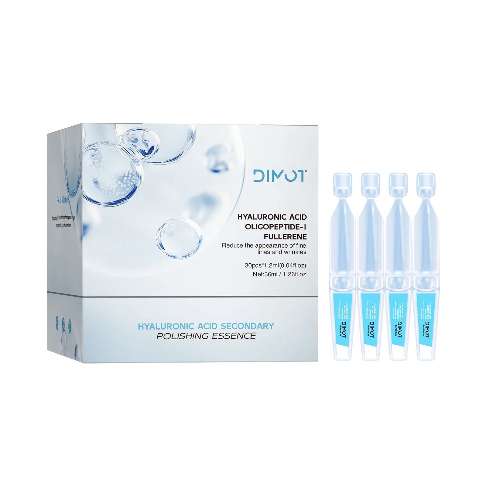 30 Bottles 3% Hyaluronic Acid Serum - Anti-aging, deep nourishment, PFC, collagen. Face slimming, whitening, lifting & firming.