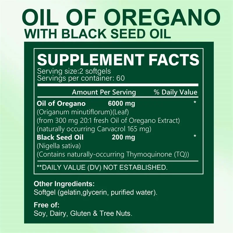 Oregano Oil - Immune and Antioxidant Support Supplement To Help Sustain Overall Well-Being, Healthy Intestinal Flora