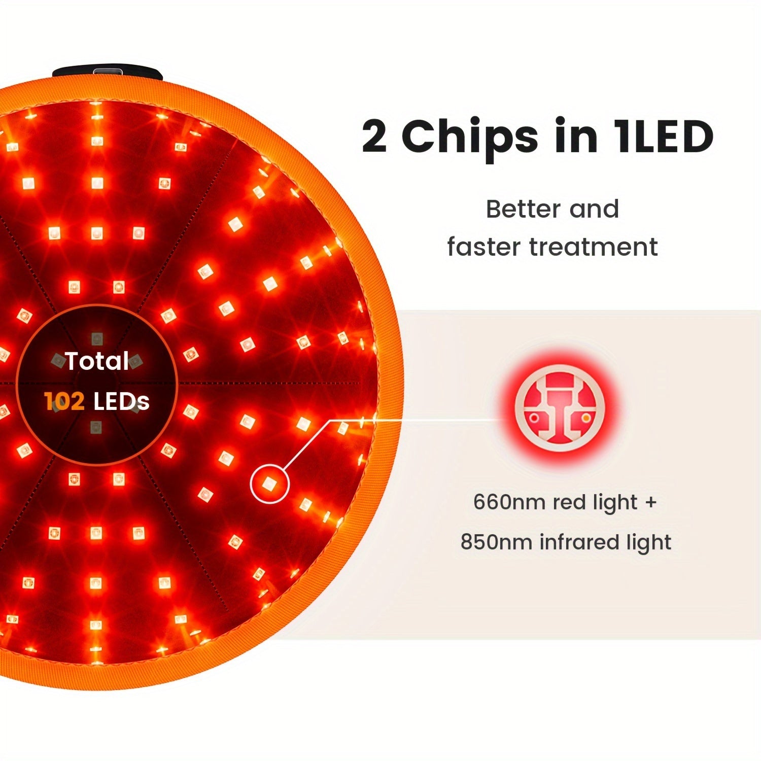 Red Light Therapy Cap 102 LEDs - Hair Growth & Pain Relief Device